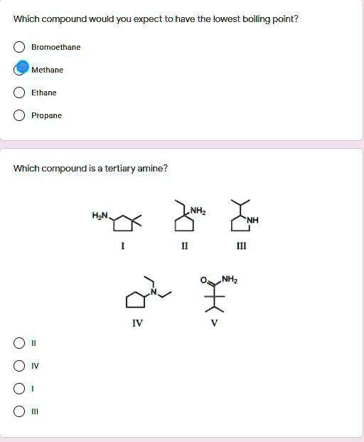 Solved Which Compound Would You Expect To Have The Lowest Boiling