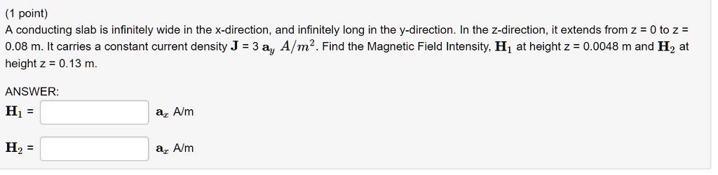 Solved Point A Conducting Slab Is Infinitely Wide In The X