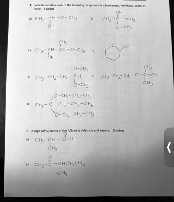 SOLVED 1 Indicate Whether Each Of The Following Compounds Is A