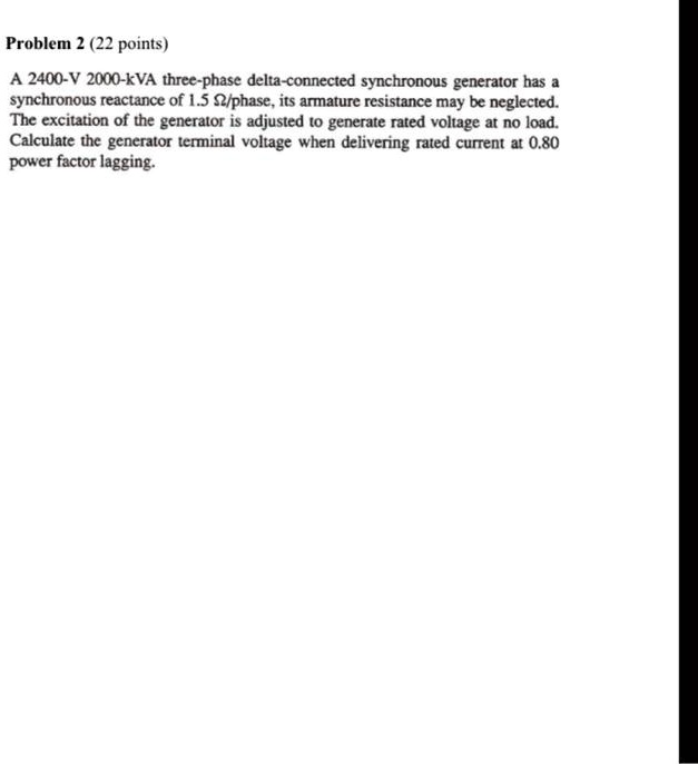 Solved Problem Points A V Kva Three Phase Delta