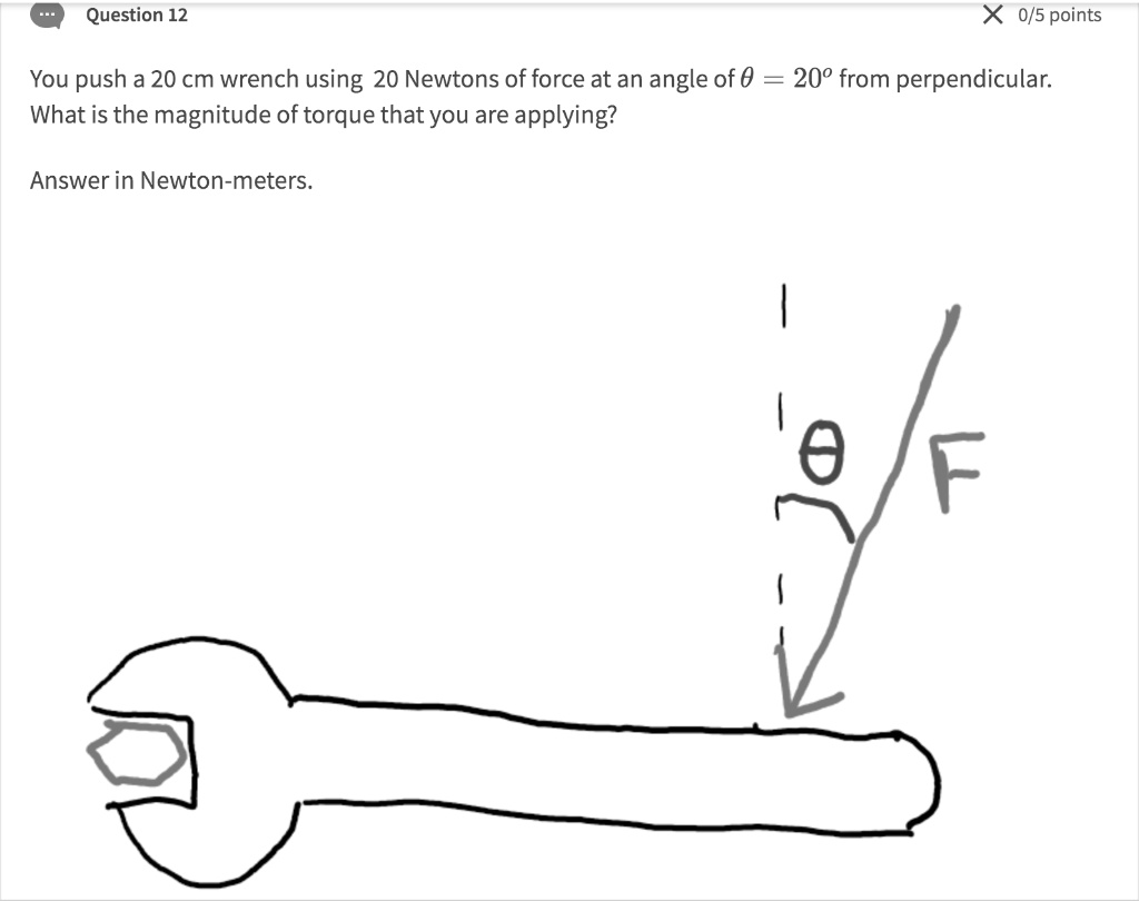 Question Points You Push A Cm Wrench Using Newtons Of Force