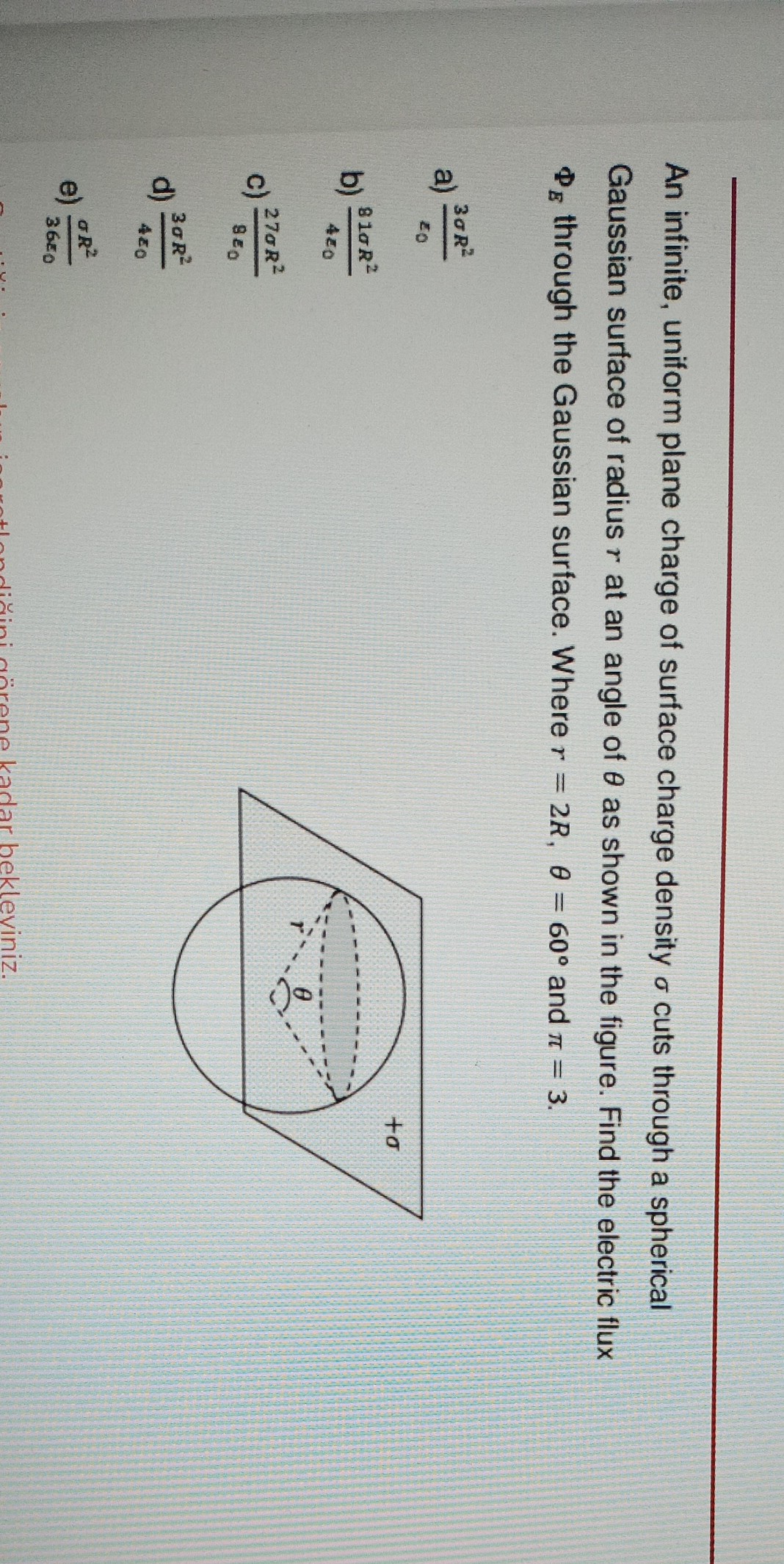 Solved An Infinite Uniform Plane Charge Of Surface Charge Density