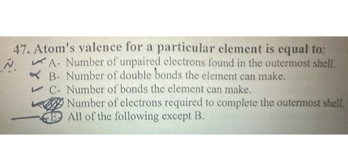 SOLVED 47 Atom S Valence For A Particular Element Is Equal To A