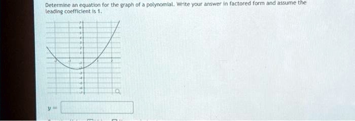 SOLVED Determine An Equation For The Graph Of A Polynomial Write Your