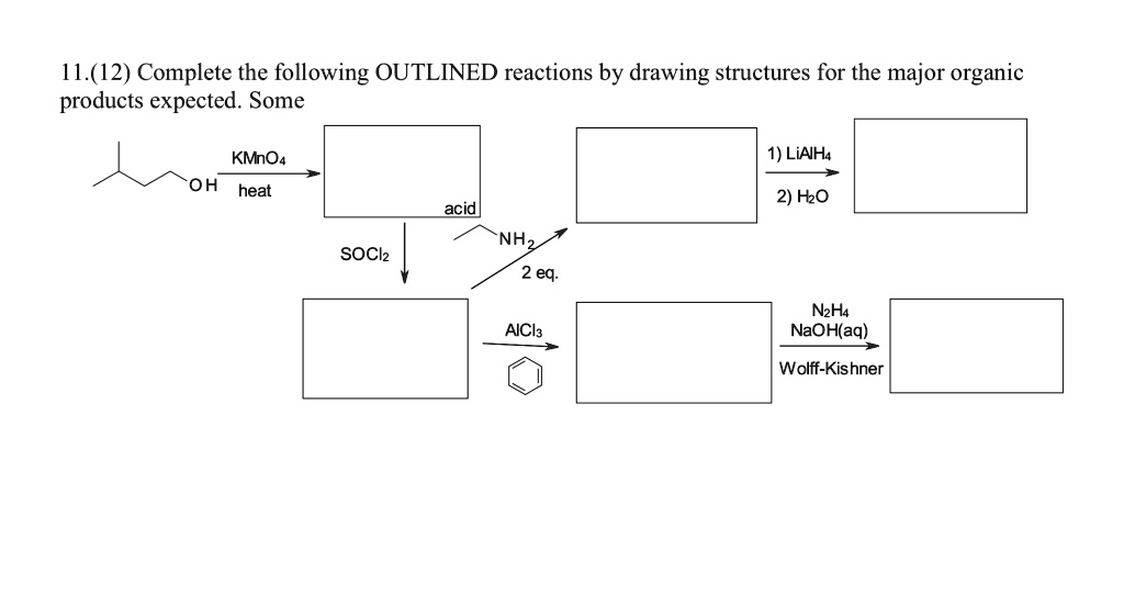 Solved Complete The Following Outlined Reactions By Drawing