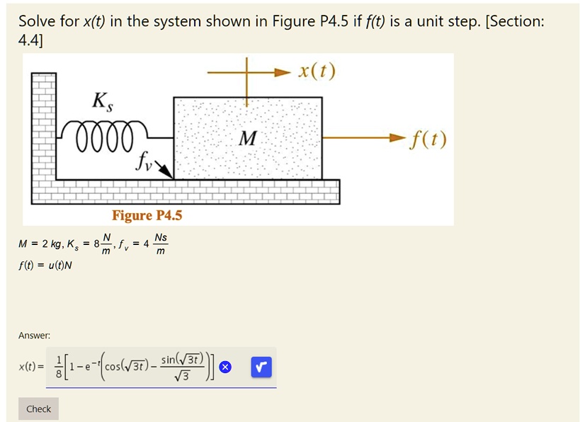 Solved Solve For X T In The System Shown In Figure P If F T Is A