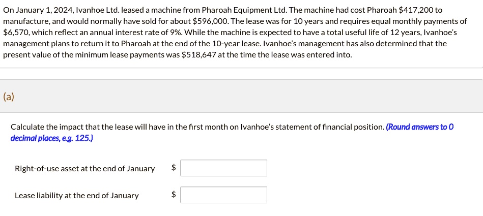 Video Solution B Prepare The Journal Entry To Record The Lease On