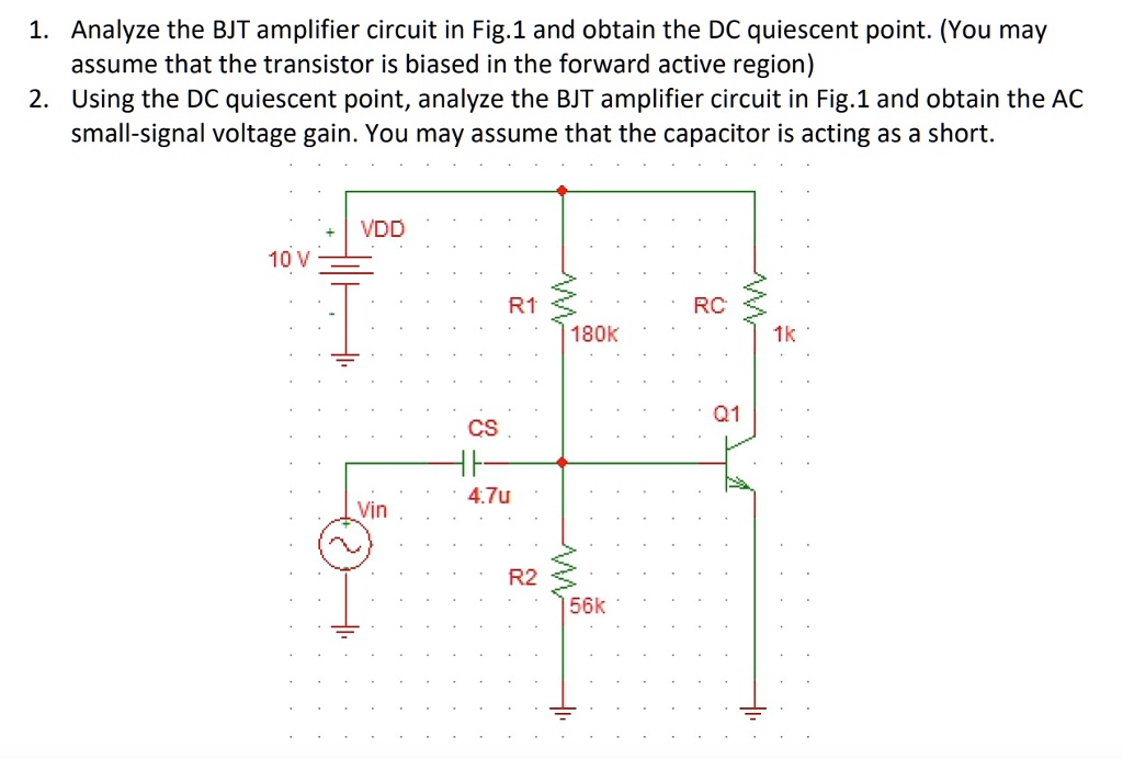 VIDEO Solution 1 Analyze The BJT Amplifier Circuit In Fig 1 And