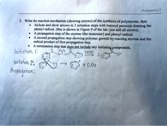 SOLVED Polymers Write The Reaction Mechanism Showing Arrows Of