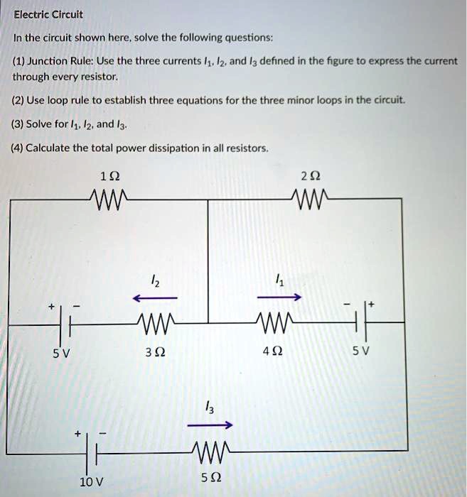 SOLVED Electric Circuit In The Circuit Shown Here Solve The Following