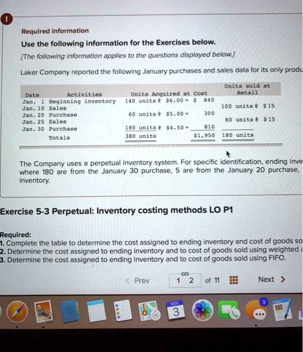 SOLVED Required Information Use The Following Information For The