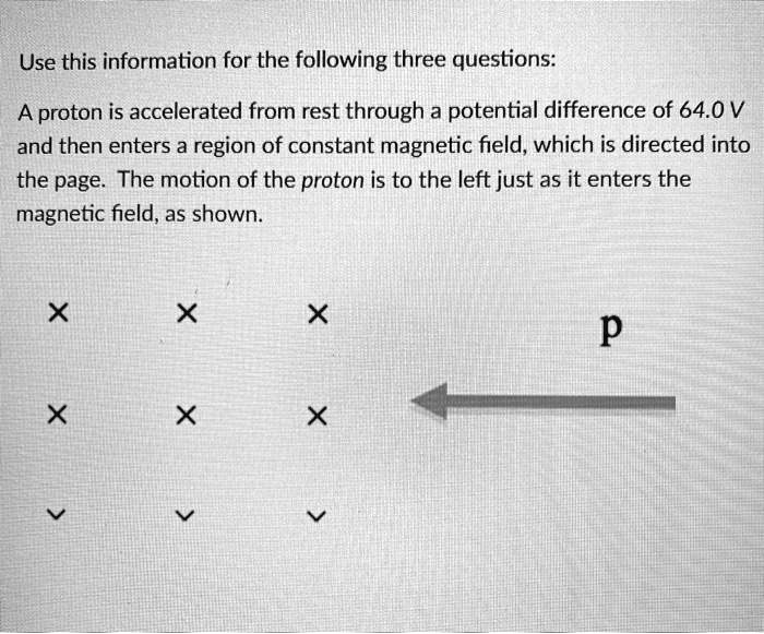 Solved Use This Information For The Following Three Questions A Proton