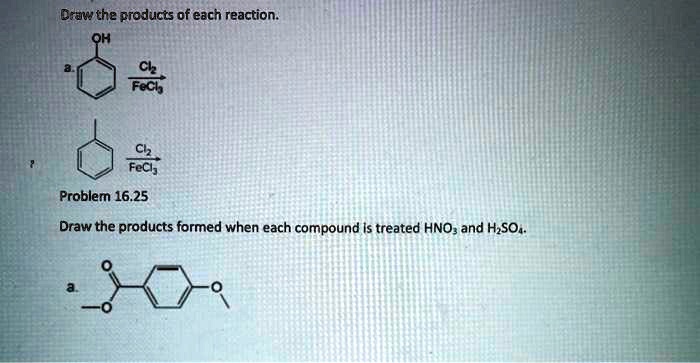 Solved Draw The Products Of Each Reaction Oh Fech Fech Problem