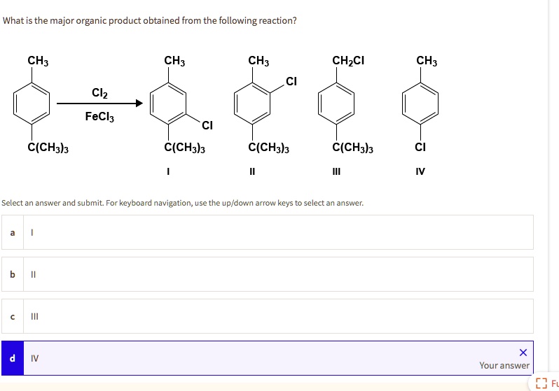 Solved What Is The Major Organic Product Obtained From The Following