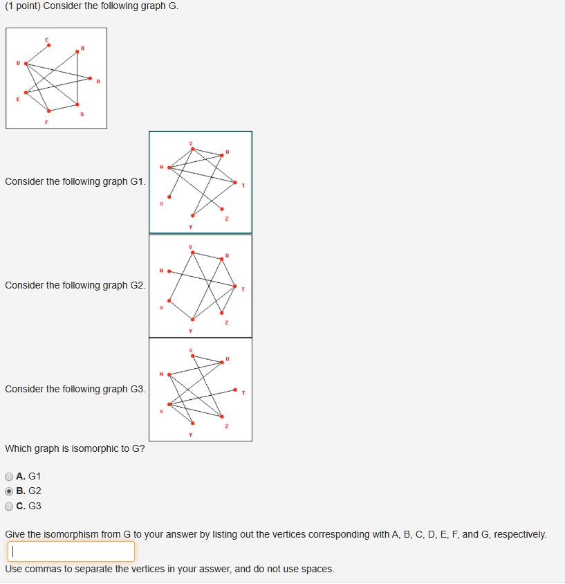 Solved Point Consider The Following Graph G Consider The Following