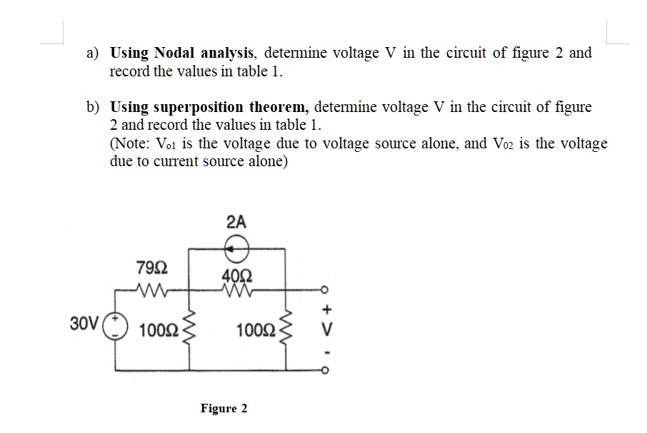 Solved A Using Nodal Analysis Determine Voltage V In The Circuit Of