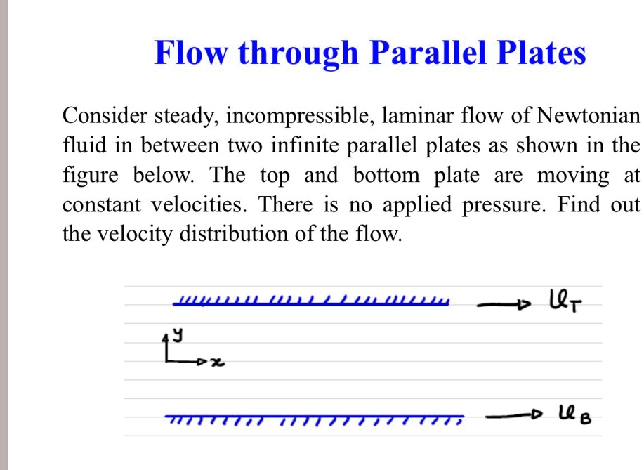 Flow Through Parallel Plates Consider Steady Incompressible Laminar