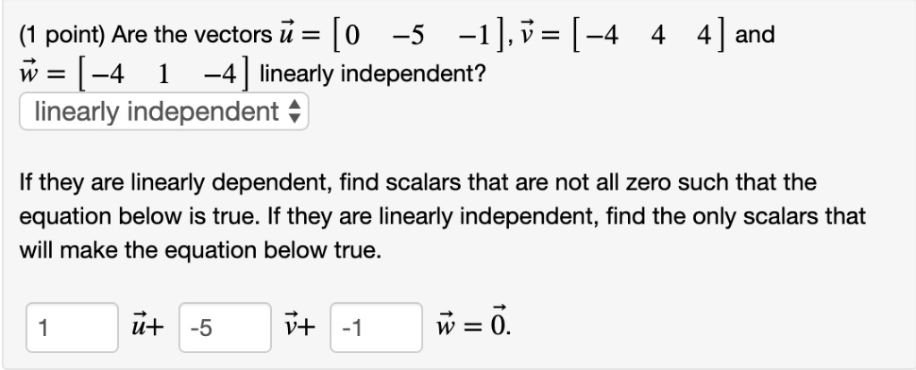 Solved Point Are The Vectors U V And W