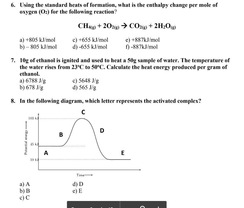 Solved Using The Standard Heats Of Formation What Is The Enthalpy