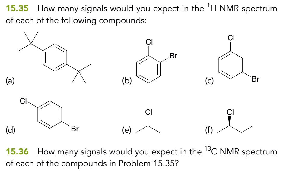 SOLVED 15 35 How Many Signals Would You Expect In The H NMR Spectrum