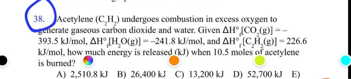 Acetylene C H Undergoes Combustion In Excess Ox Solvedlib