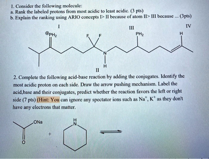 Solved Consider The Following Molecule Rank The Labeled Protons From