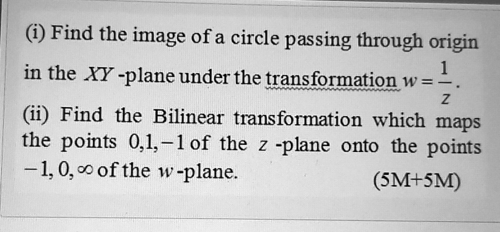 SOLVED Find The Image Of A Circle Passing Through The Origin In The XY