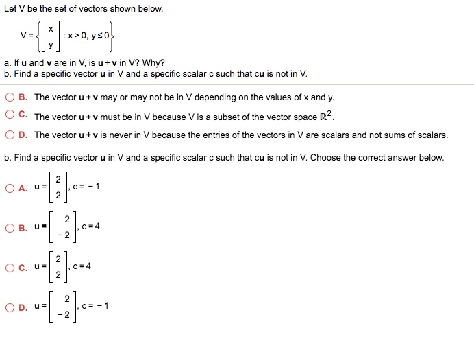 Solved Let V Be The Set Of Vectors Shown Below V X Y X Y