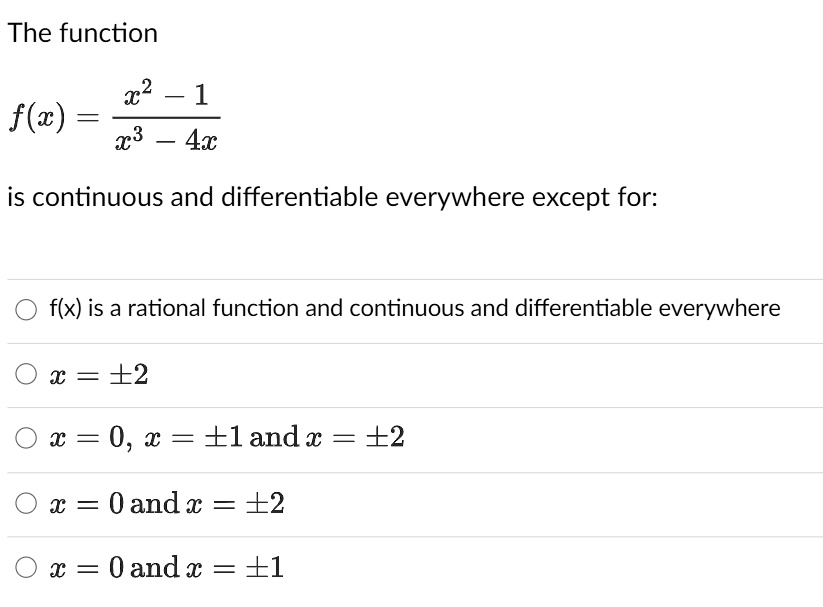 Solved The Function X F A X Is Continuous And Differentiable