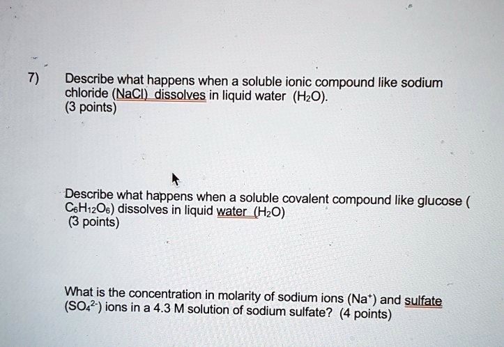 Solved Describe What Happens When A Soluble Ionic Compound Like Sodium