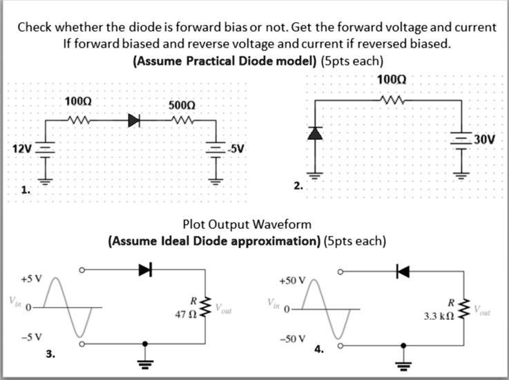 SOLVED I Need Solutions For These Thanks Check Whether The Diode Is