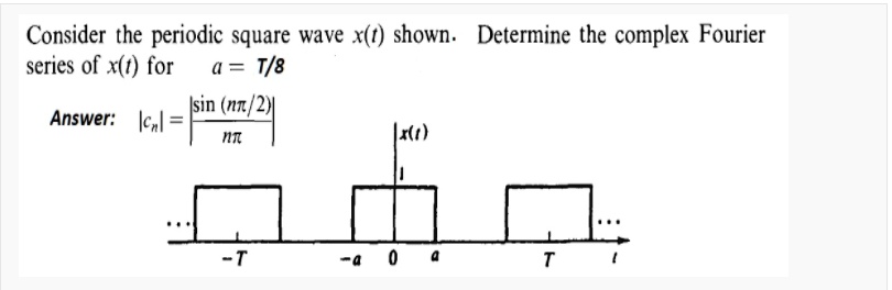 Solved Consider The Periodic Square Wave X T Shown Determine The