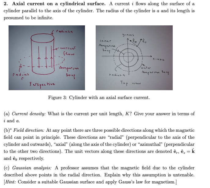 SOLVED Axial Current On Cylindrical Surface Current Flows Along The