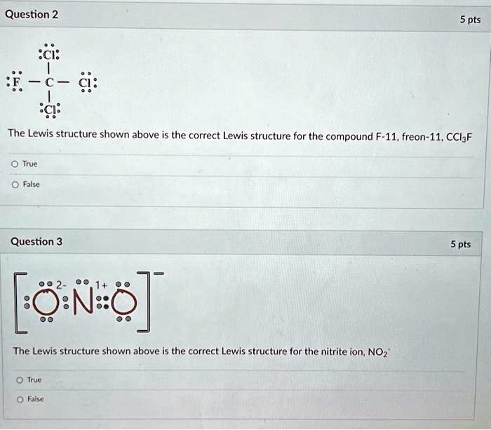 Solved Question Pts Ci F Ci C The Lewis Structure Shown Above Is