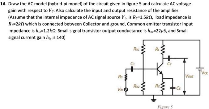 Solved Draw The Ac Model Hybrid Pi Model Of The Circuit Given In