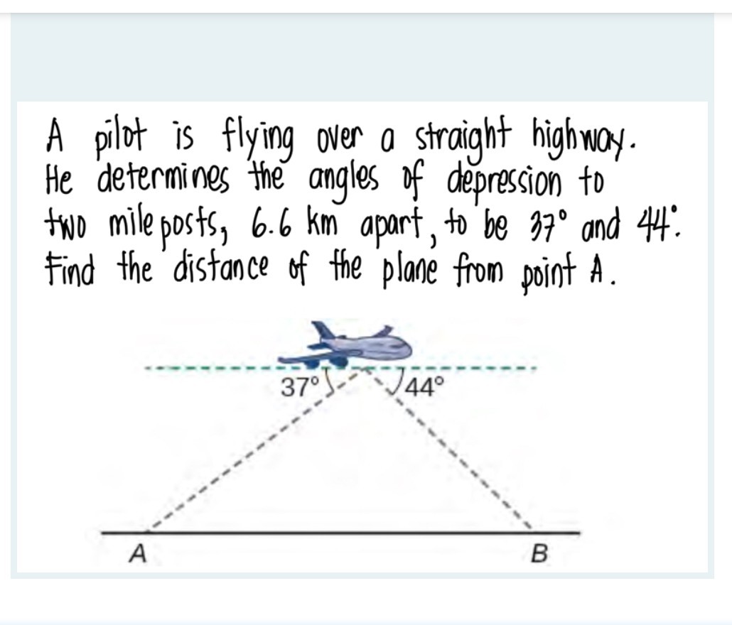 Solved A Pilot Is Flying Over A Straight Highway He Determines The