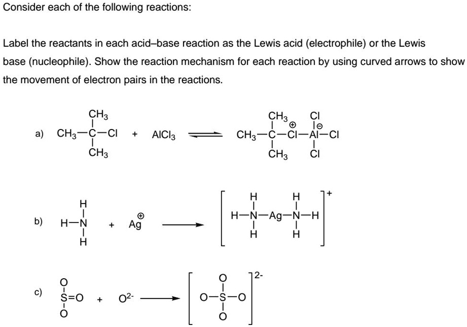 SOLVED Consider Each Of The Following Reactions Label The Reactants