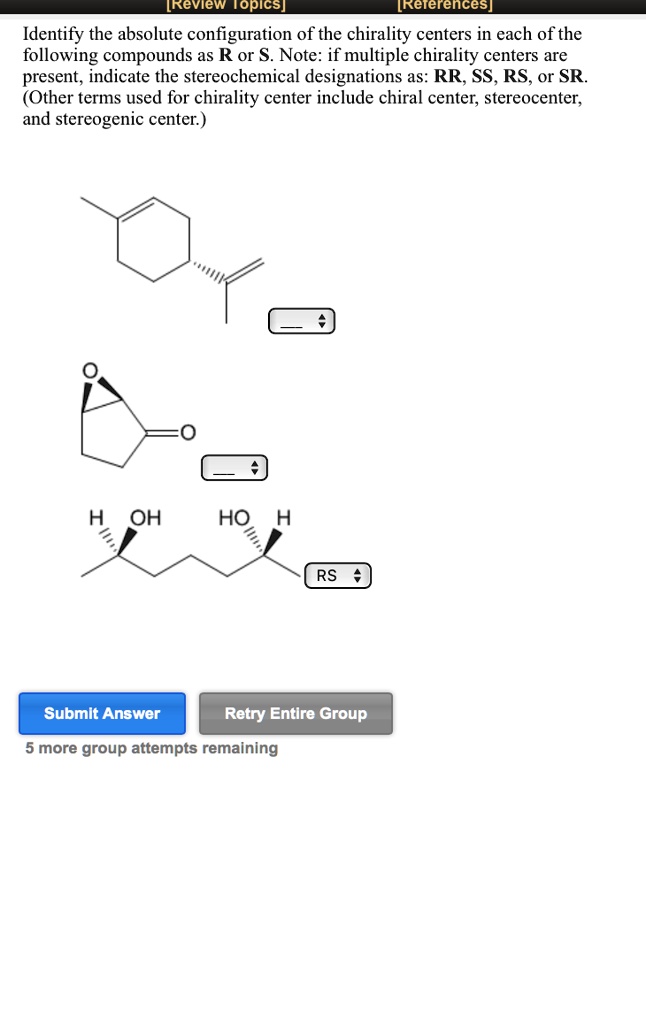 Solved Review Opics Lrererences Identify The Absolute Configuration