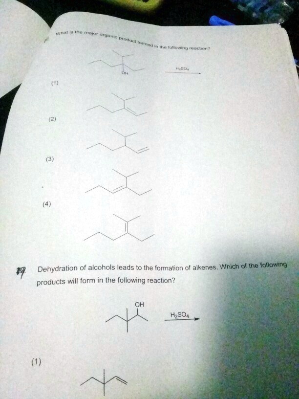 Solved Vn Marjo Mn Ta Thn Iollow Mecn Dehydration Of Alcohols