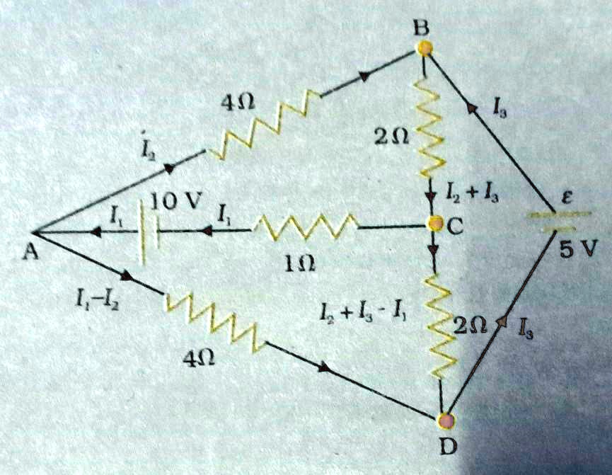 Solved Determine The Current In Each Branch Of The Network