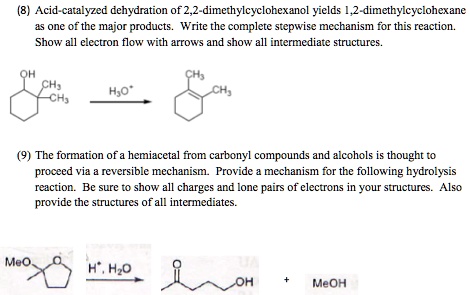 SOLVED Acid Catalyzed Dehydration Of 2 2 Dimethylcyclohexanol Yields 1