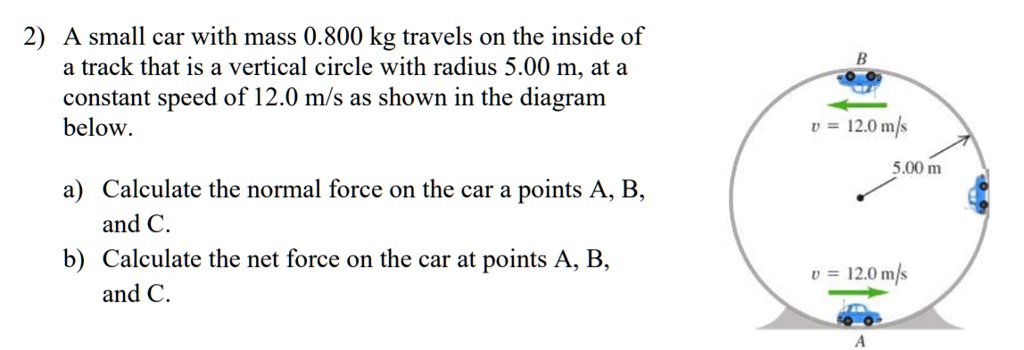 SOLVED 2 A Small Car With Mass 0 800 Kg Travels On The Inside Of A