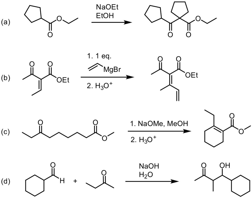 SOLVED NaOEt EtOH a 1 â 1 eq MgBr b OEt OEt 2 H2O 1 NaOMe