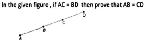 Solved In The Given Figure If Ac Bd Then Prove That Ab Cd