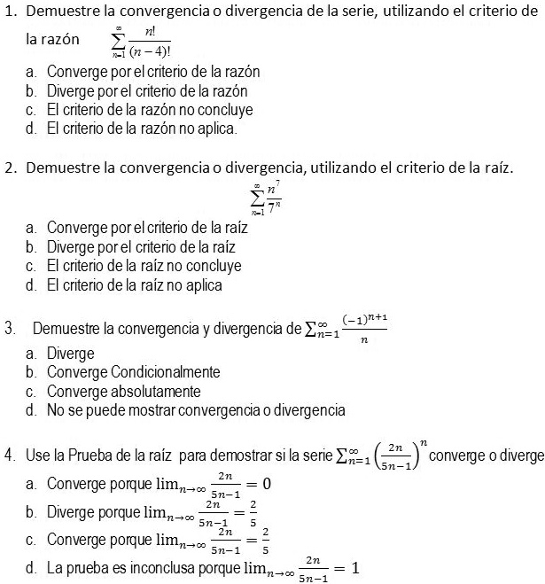 Solved Demuestre La Convergencia O Divergencia De La Serie Utilizando