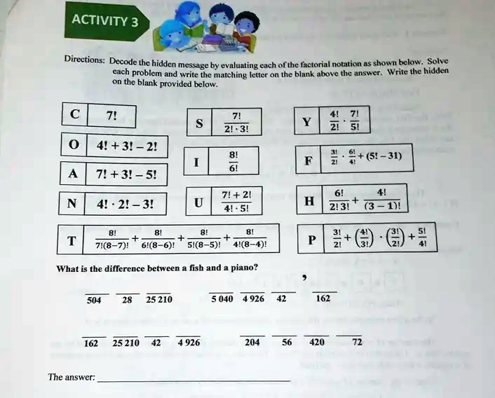 SOLVED ACTIVITY 3 Directions Decode The Hidden Message By Evaluating