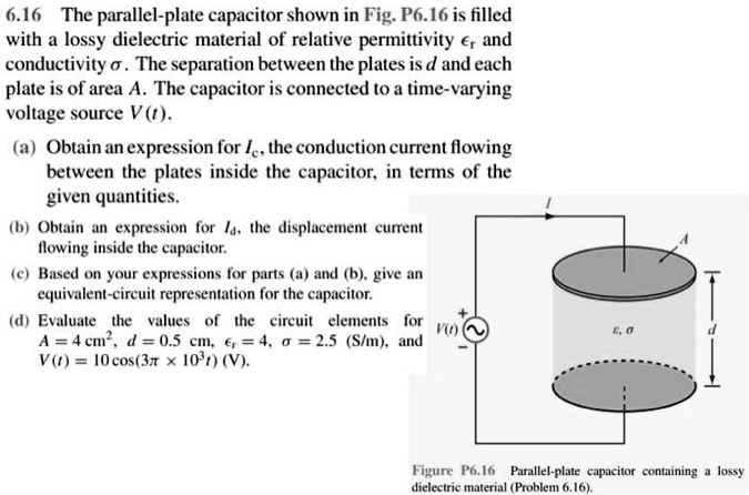 SOLVED 6 16 The Parallel Plate Capacitor Shown In Fig P6 16 Is Filled