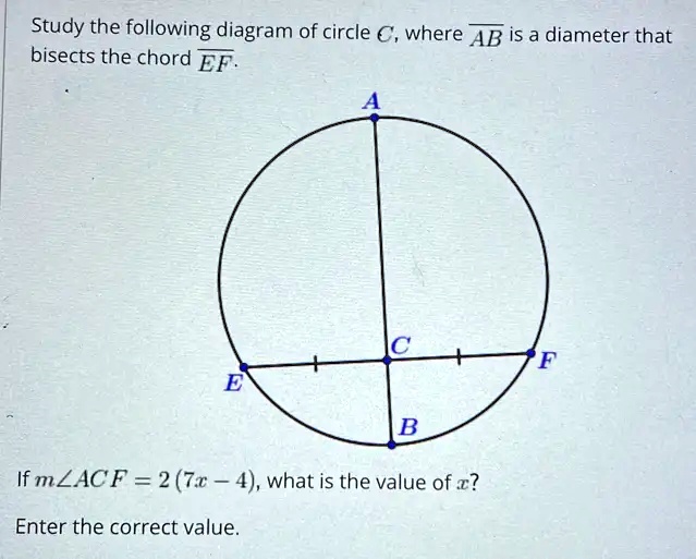 SOLVED Study The Following Diagram Of Circle C Where AB Is A Diameter