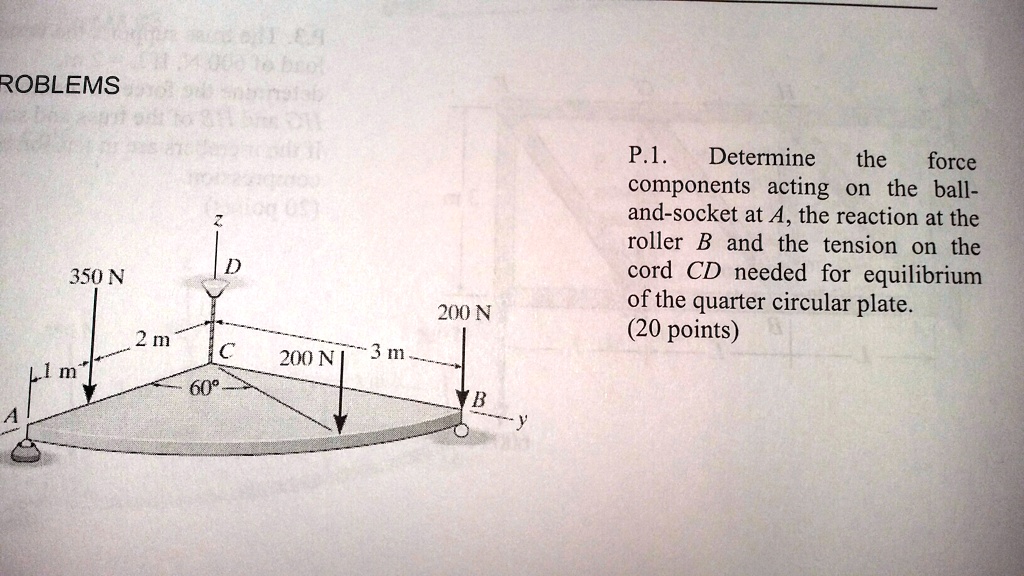 SOLVED Problems P 1 Determine The Force Components Acting On The Ball