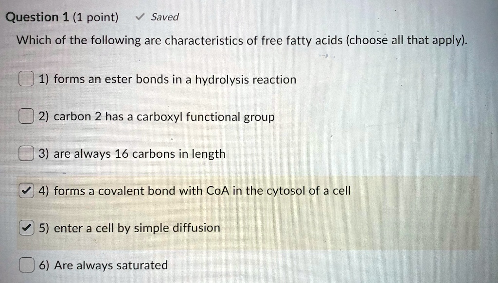 SOLVED Question 1 1 Point Saved Which Of The Following Are